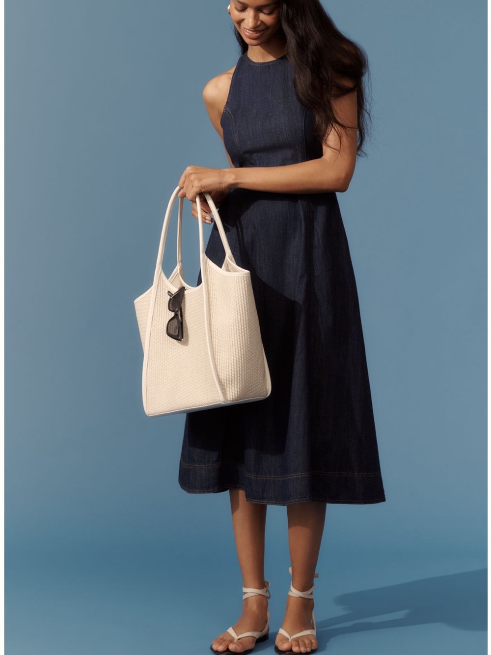Denim Reformation A-line sleeveless dress